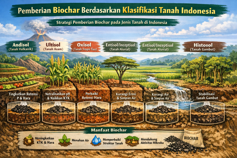 Pemberian Biochar Berdasarkan Klasifikasi Tanah